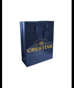 Shopper con soffietto in carta laminata 157 g/m2 con rinforzo alla base Handle