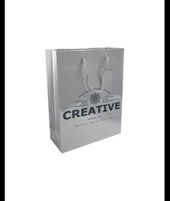 Shopper con soffietto in carta laminata 157 g/m2 con rinforzo alla base Handle