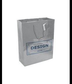 Shopper con soffietto in carta laminata 157 g/m2 con rinforzo alla base Handle