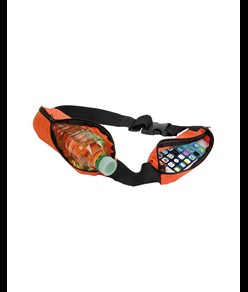 Marsupio slim in tessuto spandex elastico, con 2 tasche e cintura regolabile