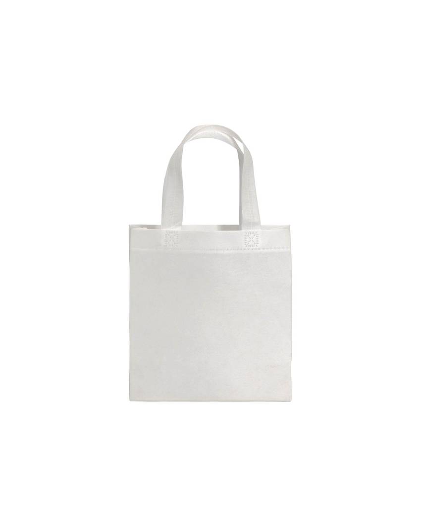 Shopper mini con soffietto in TNT 80 g/m2, manici corti Handle