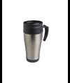 Tazza termica (400ml) in acciaio inox, con interno, manico e tappo in plastica