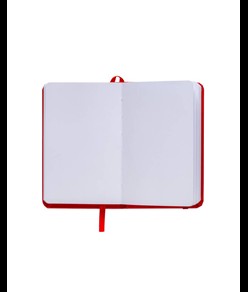 Quaderno in PVC con elastico colorato, fogli bianchi (80 pag.), segnalibro in raso