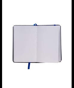 Quaderno in PVC con elastico colorato, fogli bianchi (80 pag.), segnalibro in raso