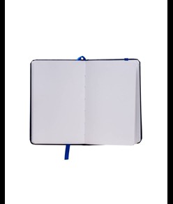 Quaderno in PVC con elastico colorato, fogli bianchi (80 pag.), segnalibro in raso