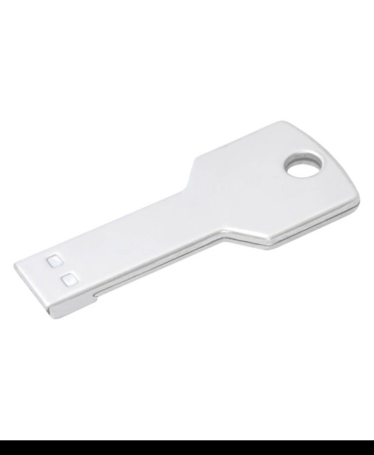Chiavetta USB 4Gb in metallo a forma di chiave con foro per portachiavi