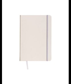 Quaderno in PU con elastico colorato, fogli a quadretti (80 pag.), segnalibro in raso