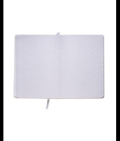 Quaderno in PU con elastico colorato, fogli a quadretti (80 pag.), segnalibro in raso