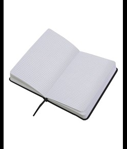 Quaderno in PU con elastico colorato, fogli a quadretti (80 pag.), segnalibro in raso