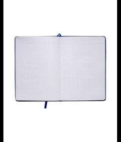 Quaderno in PU con elastico colorato, fogli a quadretti (80 pag.), segnalibro in raso