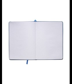 Quaderno in PU con elastico colorato, fogli a quadretti (80 pag.), segnalibro in raso