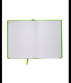 Quaderno in PU con elastico colorato, fogli a quadretti (80 pag.), segnalibro in raso