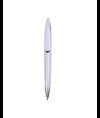Penna a scatto in plastica con fusto bianco e clip curva con interno colorato, refill jumb