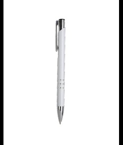 Penna a scatto in metallo con decorazione a 3 anelli e particolari cromati