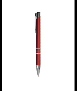 Penna a scatto in metallo con decorazione a 3 anelli e particolari cromati