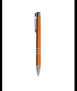 Penna a scatto in metallo con decorazione a 3 anelli e particolari cromati