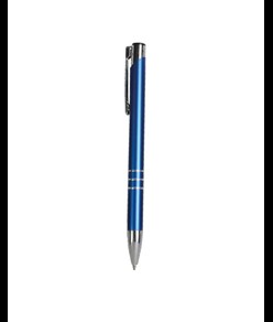 Penna a scatto in metallo con decorazione a 3 anelli e particolari cromati