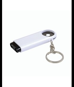 Portachiavi in plastica con gettone per carrello della spesa e luce a 2 led