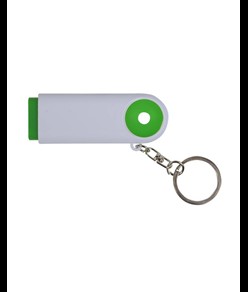 Portachiavi in plastica con gettone per carrello della spesa e luce a 2 led