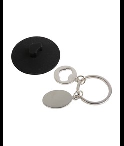 Portachiavi ventosa con gettone carrello spesa e placca in metallo