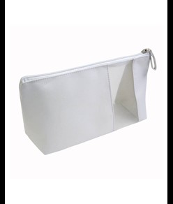 Beauty case in microfibra con zipper e finestra traforata