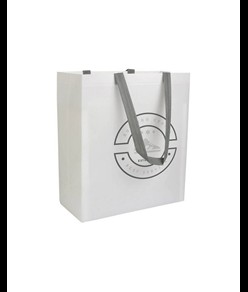 Shopper con soffietto in TNT laminato 100 g/m2 termosaldato, manici lunghi Handle