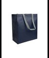 Shopper con soffietto in TNT laminato 100 g/m2 termosaldato, manici lunghi Handle