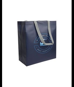 Shopper con soffietto in TNT laminato 100 g/m2 termosaldato, manici lunghi Handle