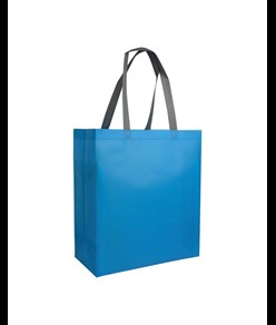 Shopper con soffietto in TNT laminato 100 g/m2 termosaldato, manici lunghi Handle