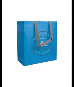 Shopper con soffietto in TNT laminato 100 g/m2 termosaldato, manici lunghi Handle