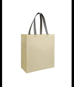 Shopper con soffietto in TNT laminato 100 g/m2 termosaldato, manici lunghi Handle
