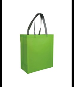 Shopper con soffietto in TNT laminato 100 g/m2 termosaldato, manici lunghi Handle