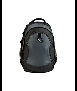 Zaino in poliestere 1680D con 4 tasche di cui 2 laterali retinate e moschettone