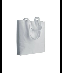 Shopper con soffietto in TNT 80 g/m2 termosaldato, manici lunghi Handle