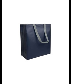 Shopper con soffietto in TNT laminato 100 g/m2 termosaldato, manici corti Handle