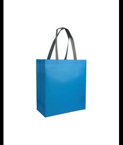 Shopper con soffietto in TNT laminato 100 g/m2 termosaldato, manici corti Handle