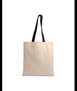Shopper in cotone naturale 135 g/m2, manici lunghi colorati Handle