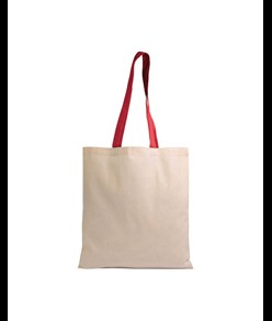 Shopper in cotone naturale 135 g/m2, manici lunghi colorati Handle