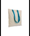 Shopper in cotone naturale 135 g/m2, manici lunghi colorati Handle
