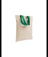 Shopper mini in cotone naturale 135 g/m2, manici corti colorati Handle