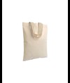 Shopper mini in cotone naturale 135 g/m2, manici corti colorati Handle