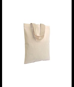 Shopper mini in cotone naturale 135 g/m2, manici corti colorati Handle