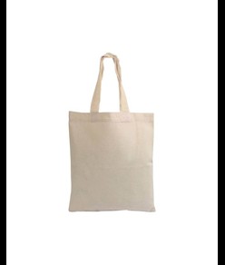 Shopper mini in cotone naturale 135 g/m2, manici corti colorati Handle