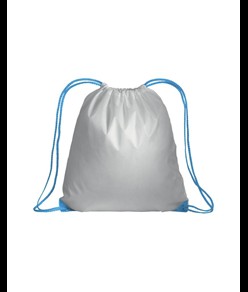 Zainetto bianco in poliestere 210 T con chiusura a strozzo, angoli rinforzati Handle