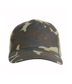 Cappellino in cotone/poliestere mimetico, 5 pannelli con calotta a rete Cappellino in cotone/poliestere mimetico, 5 pannelli con calotta a rete