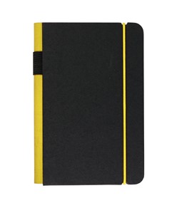 Quaderno in cartoncino con elastico colorato, fogli a righe (100 pag.) con tasca interna p