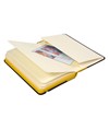 Quaderno in cartoncino con elastico colorato, fogli a righe (100 pag.) con tasca interna p