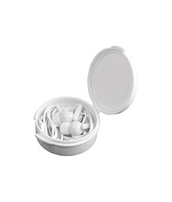 Auricolari stereo in ear in plastica in scatola rotonda personalizzabile. Jack 3,5 mm Auricolari stereo in ear in plastica in scatola rotonda personalizzabile. Jack 3,5 mm