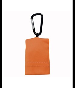 Portachiavi a moschettone con panno pulisci lenti/schermi in microfibra di poliestere