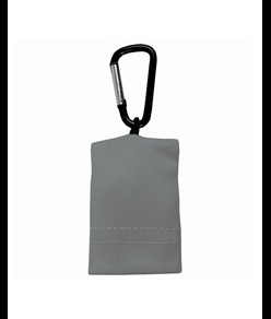 Portachiavi a moschettone con panno pulisci lenti/schermi in microfibra di poliestere